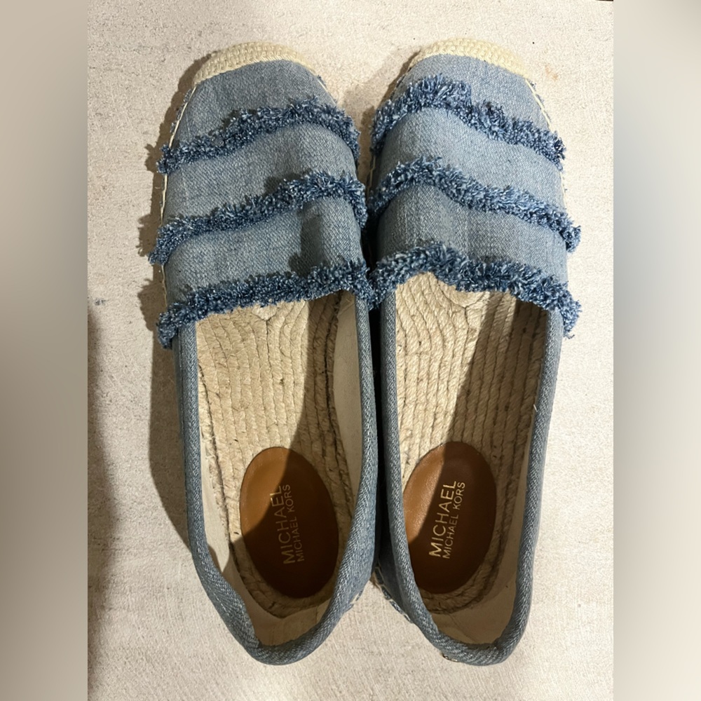 Michael Kors Women's Tibby Slip On Espadrille Loaf Washed Denim Flats Size 6M
